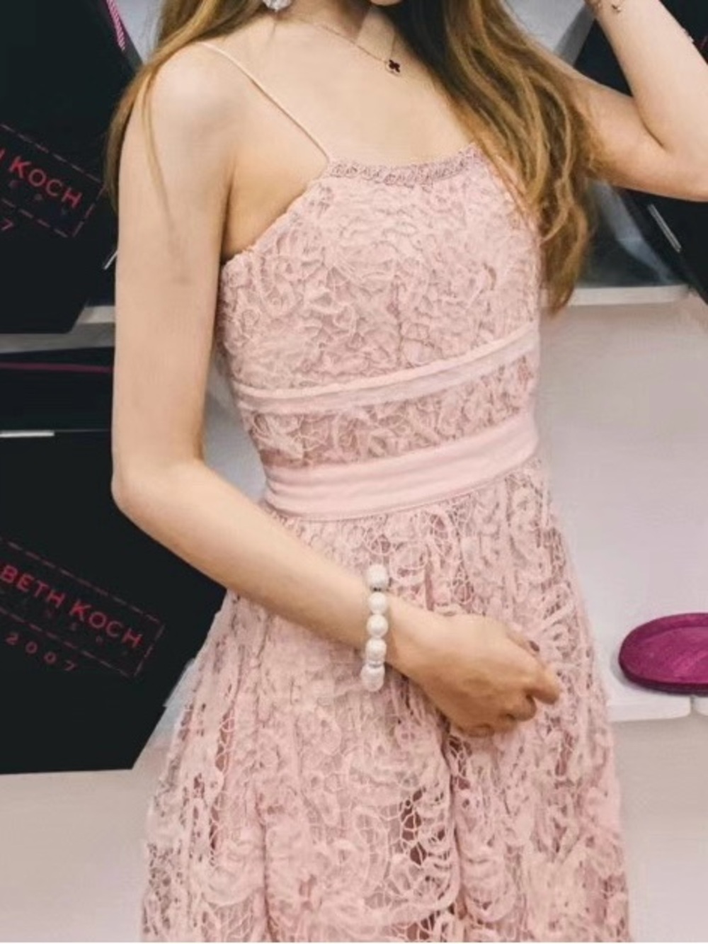 Self-Portrait Blush Pink Lace Slip Dress